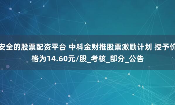 安全的股票配资平台 中科金财推股票激励计划 授予价格为14.60元/股_考核_部分_公告