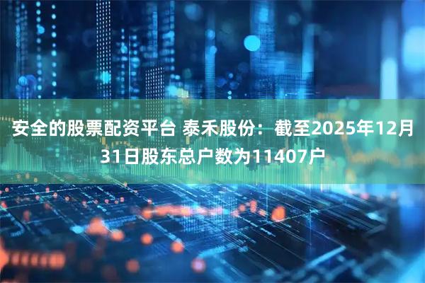 安全的股票配资平台 泰禾股份：截至2025年12月31日股东总户数为11407户